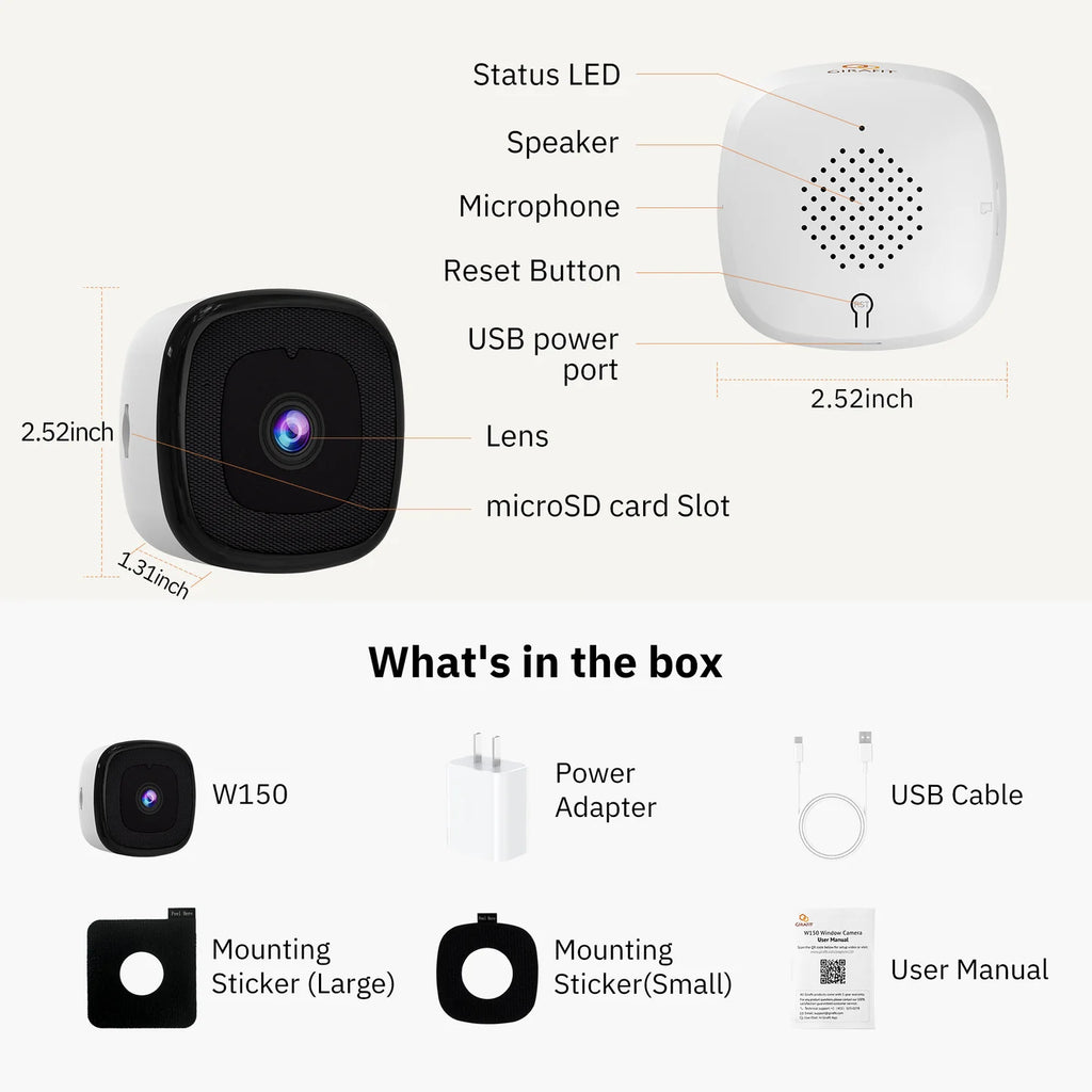 ChromaxAI 2K Window Security Camera | Smart Color Night Vision + Person Detection | Dual-Band WiFi Connectivity | 24/7 All-Day Protection