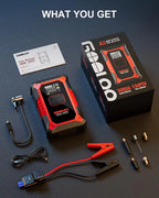 Car Emergency Starter & Air Compressor | 2-in-1 Lifesaver for Your Car | Instant Jump Start + Rapid Tire Inflation